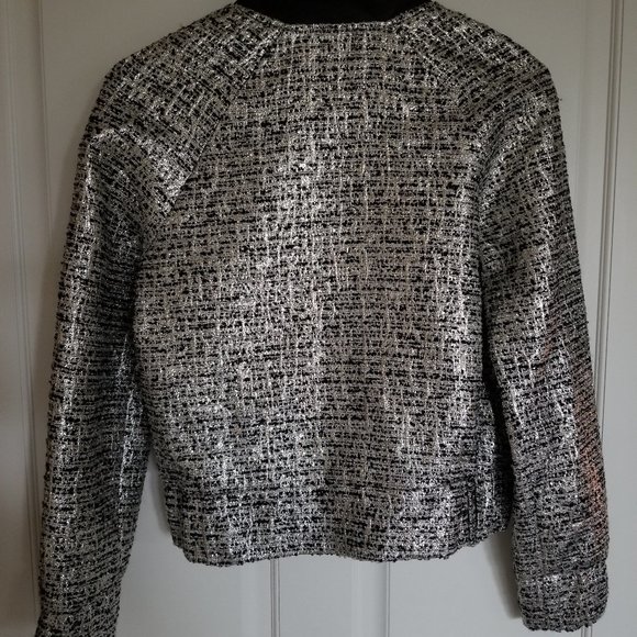 NWT-Petticoat Alley Bomber Jacket Metallic, - Picture 4 of 7